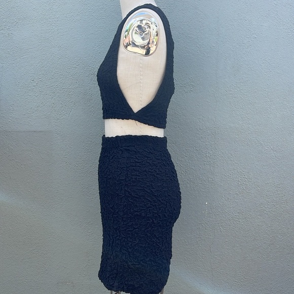 Free People Apple Of My Eye Black Mini Skirt Set - Picture 6 of 9